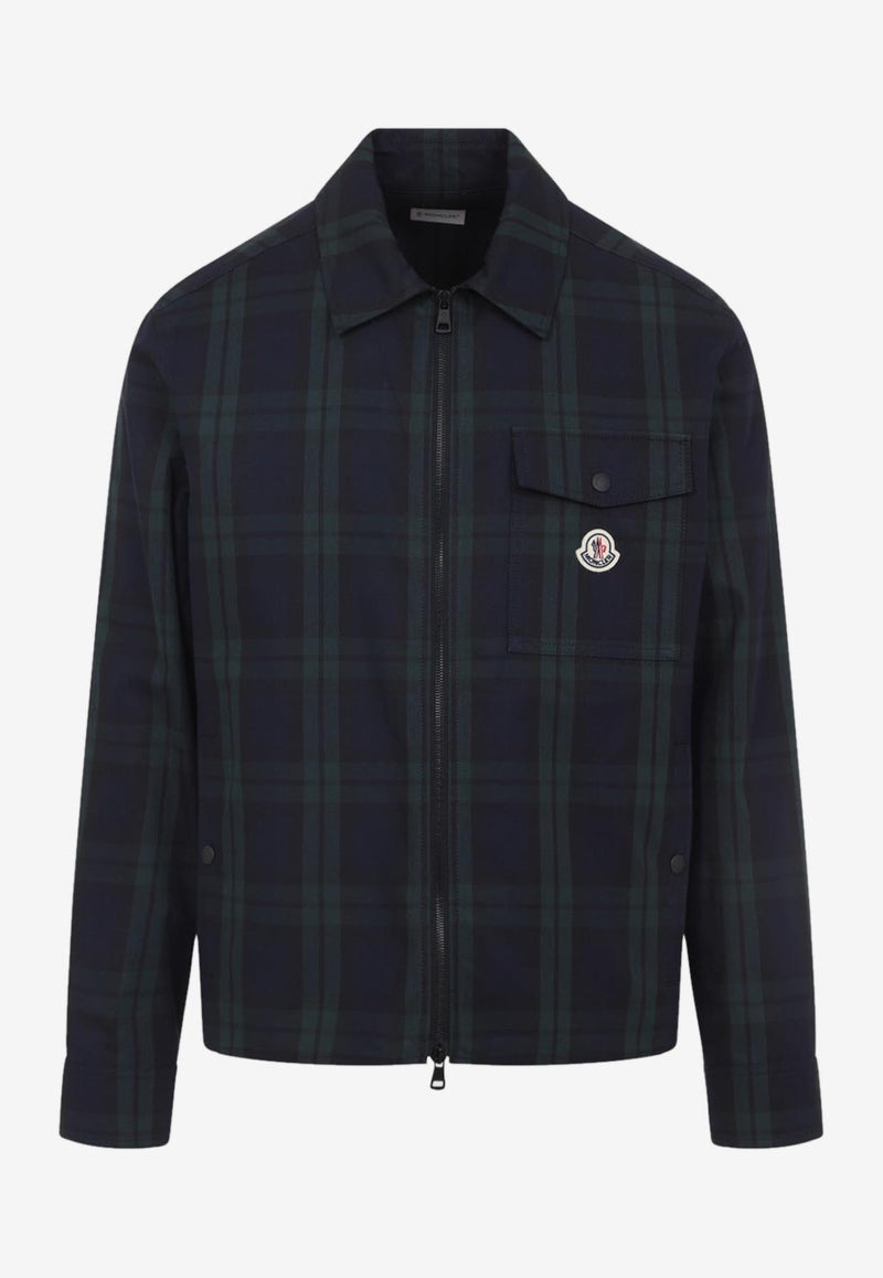 Checked Zip-Up Overshirt