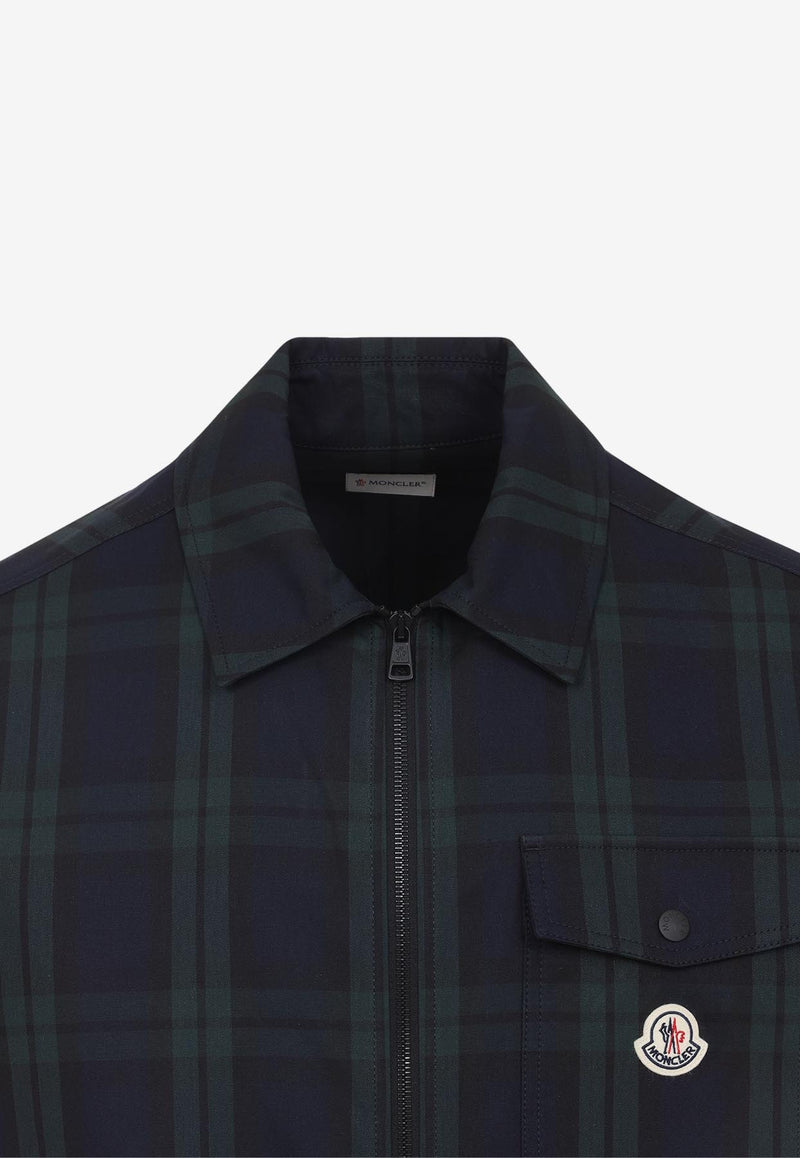 Checked Zip-Up Overshirt