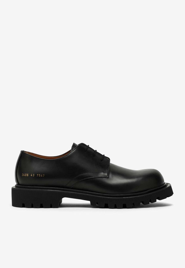 Common Projects Lace-Up Leather Derby Shoes Black 2406LE/N_COMMO-7547