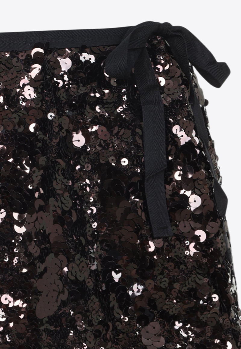 All-Over Sequin Knee-Length Skirt