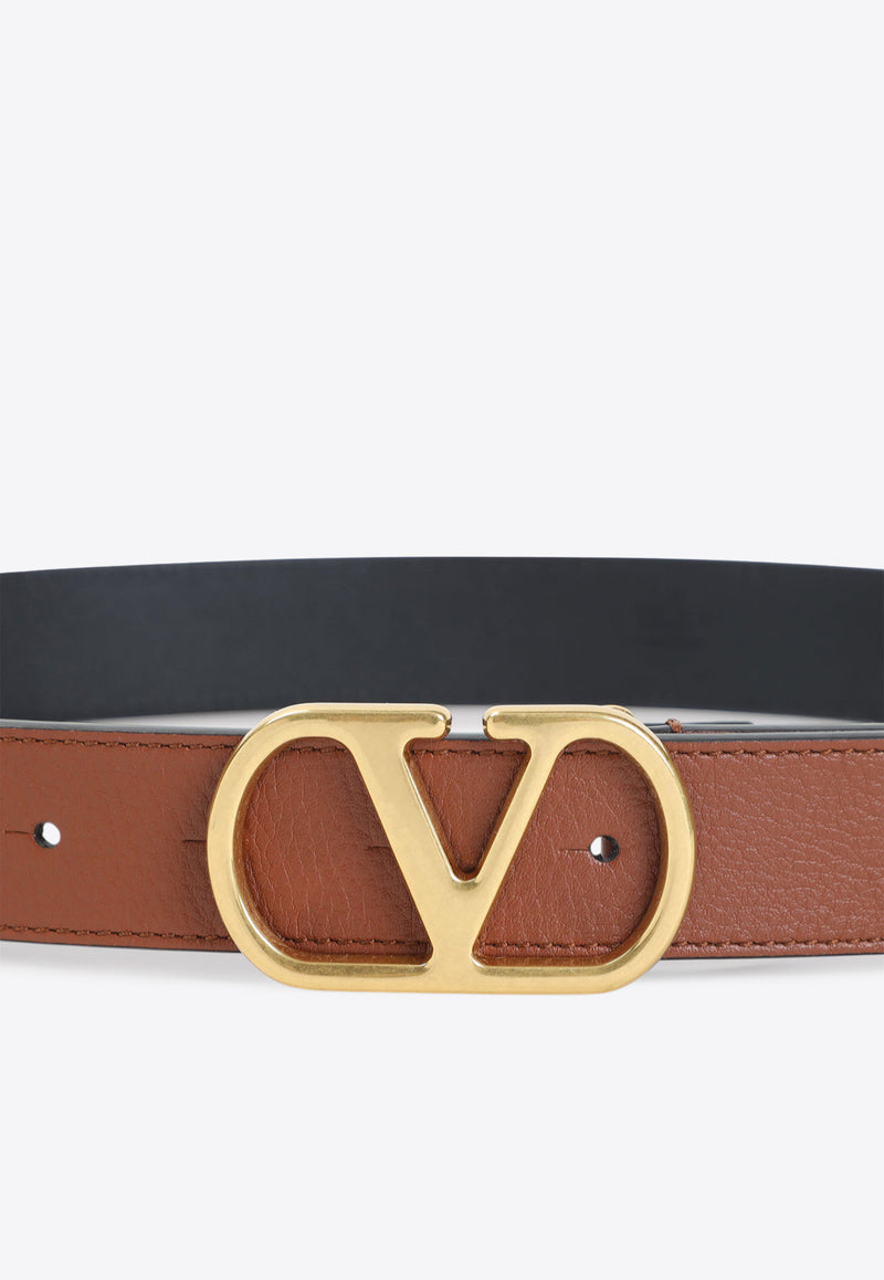 Reversible VLogo Leather Belt