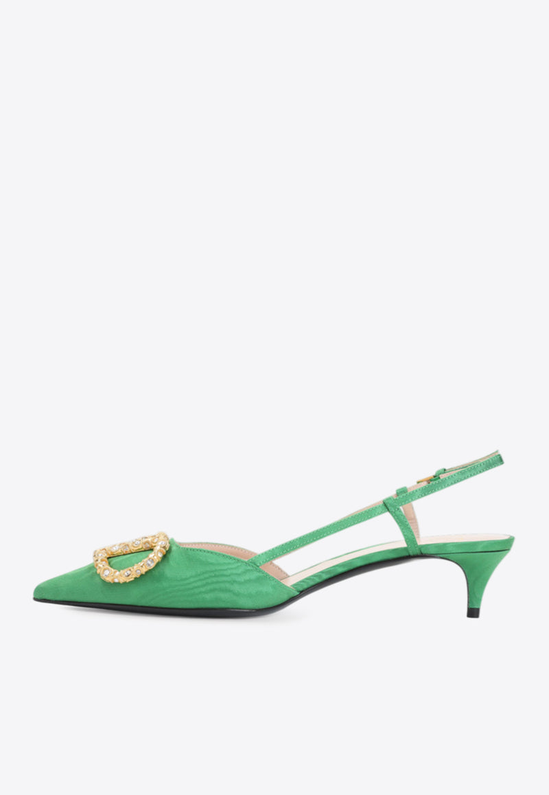 40 VLogo Slingback Pumps