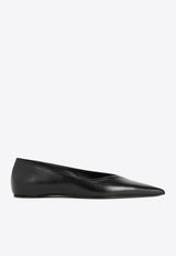 Toteme Asymmetric Leather Ballet Flats 241-WAS990-LE0002BLACK