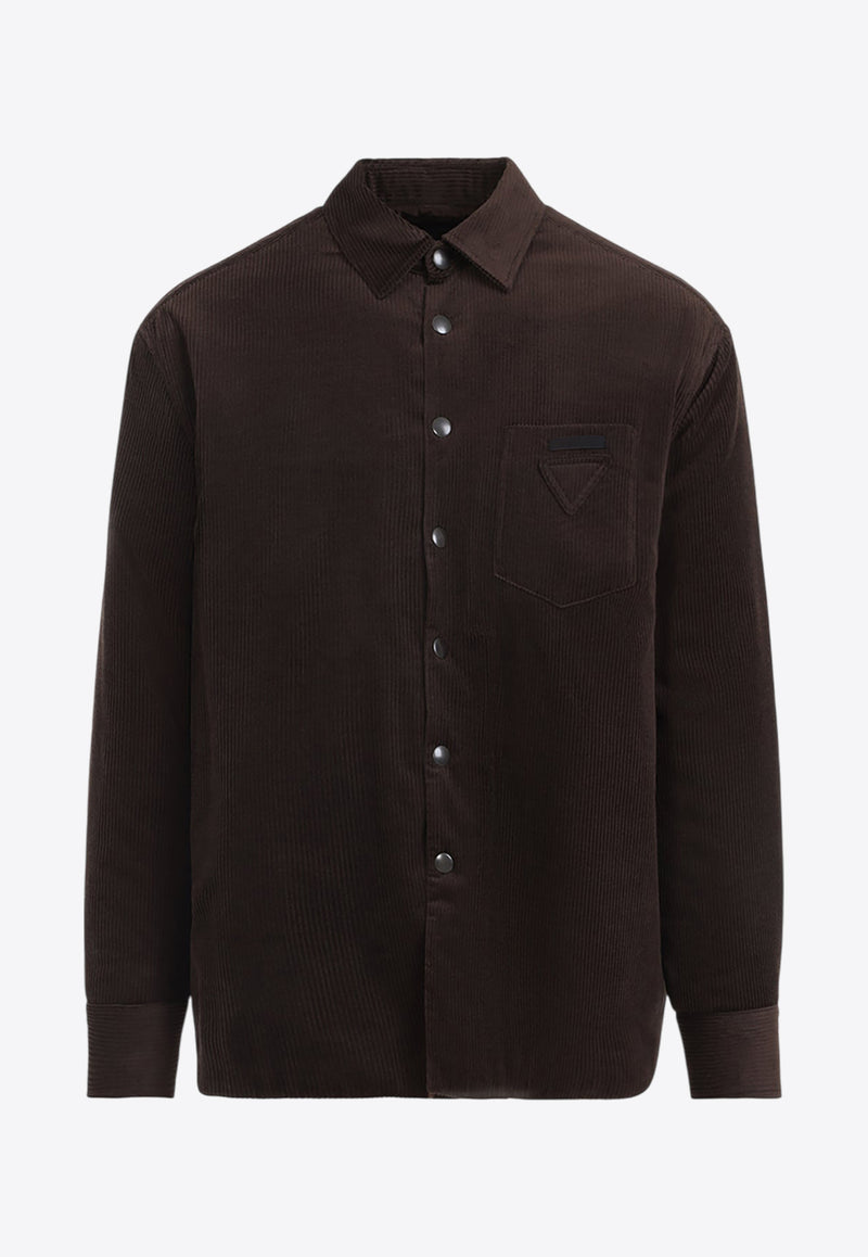 Triangle-Patch Corduory Shirt