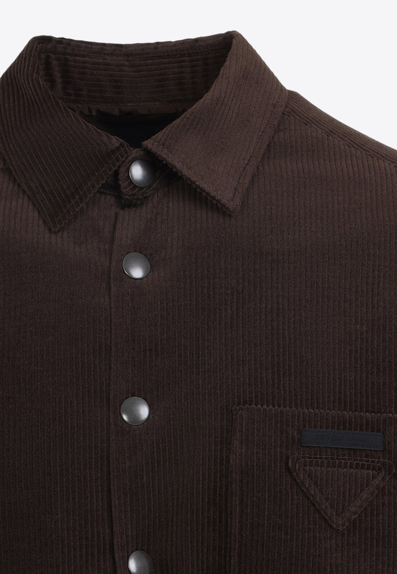 Triangle-Patch Corduory Shirt