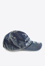 Logo-Printed Washed-Out Denim Cap