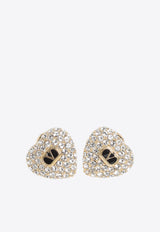 Coeur Royal Crystal-Embellished Heart-Shaped Earrings