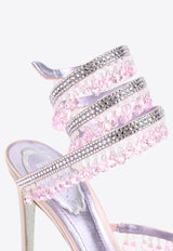 Chandelier 105 Embellished Satin and Leather Sandals