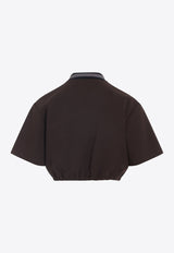 Cropped Polo Top with Logo