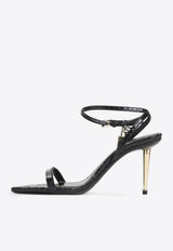 Padlock 90 Python Print Leather Sandals