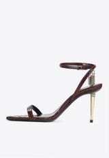 Padlock 90 Python Print Leather Sandals
