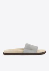 Suede Leather Slides