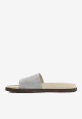 Suede Leather Slides