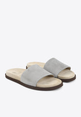 Suede Leather Slides