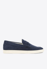 Suede Leather Stitched Loafers
