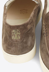 Suede Leather Stitched Loafers