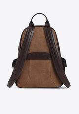 Stamped Logo Leather Backpack