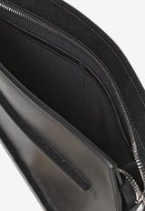 Salvatore Ferragamo Leather Zipped Pouch 241353 NEW REVIVAL 763751 NERO Black