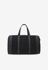 Salvatore Ferragamo Gancini Monogram Jacquard Duffle Bag Black 241649 ALL OVER 775972 NERO/LUCIDO