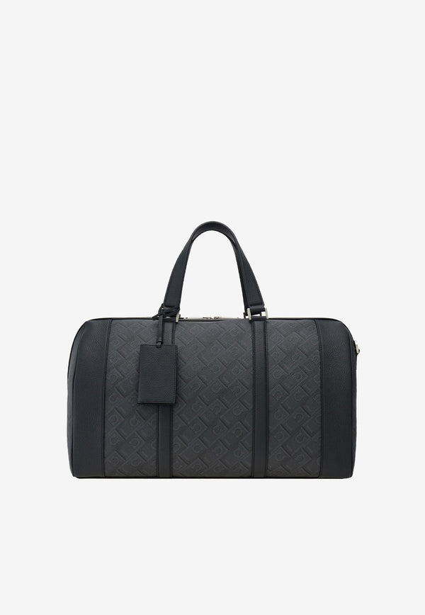 Ferragamo Monogram Jacquard Duffel Bag Black 241649 ALL OVER 780847 NERO