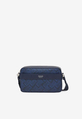 Ferragamo Monogram Jacquard Messenger Bag Navy 241658 ALL OVER 791232 NEW NAVY DKB