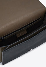 Ferragamo Double Gancini Leather Messenger Bag Black 241762 LEATHER LOCK 786444 NERO