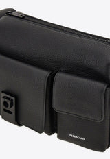 Ferragamo Utility Leather Crossbody Bag Black 241765 TWINS 784881 NERO