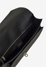 Ferragamo Hug Briefcase in Hammered Leather Black 241851 TWINS 791022 NERO