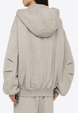The Attico Oversized Zip-Up Hooded Sweatshirt Gray 241WCF15JF03/O_ATTIC-183
