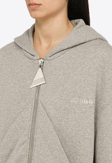 The Attico Oversized Zip-Up Hooded Sweatshirt Gray 241WCF15JF03/O_ATTIC-183