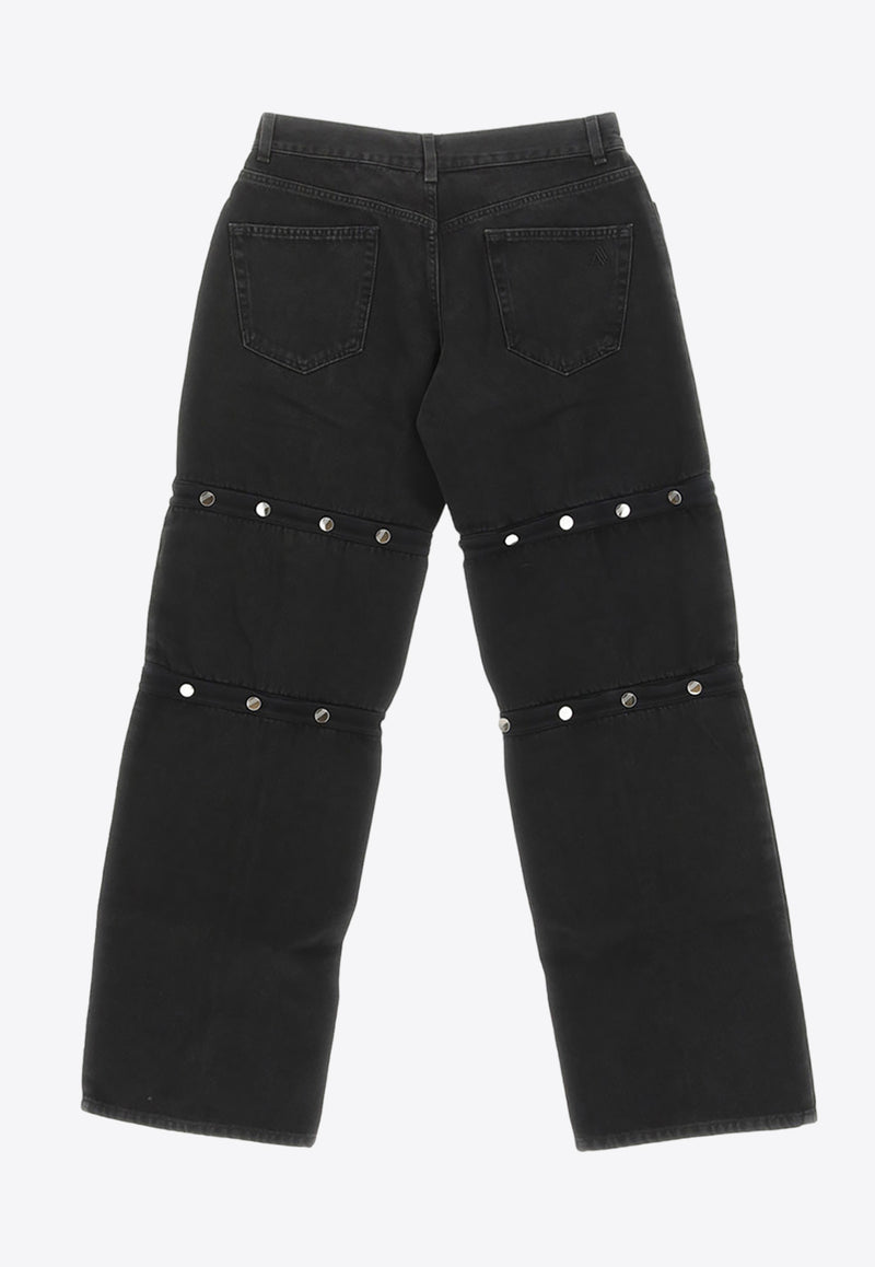 The Attico Studded Straight-Leg Jeans Black 241WCP144_D068_100