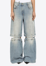 The Attico Wide-Leg Jeans with Cut-Out Detail Blue 241WCP157D073/O_ATTIC-024