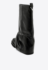 The Attico Combat Robin Leather Mid-Calf Boots Black 241WSH00798LBT019A/R_ATTIC-100