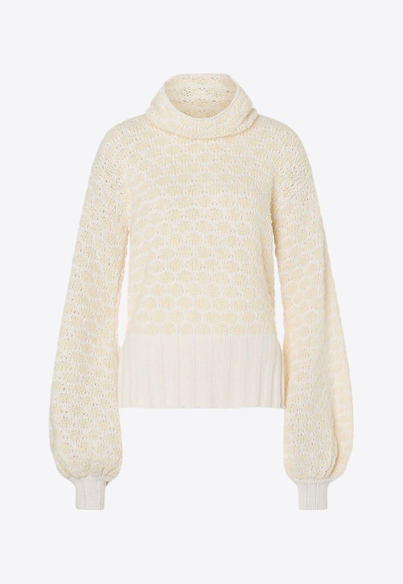 JET SET Katy Wool Turtleneck Sweater 2421/130022OFF WHITE/ECRU