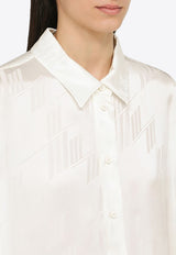 The Attico Diana Logo Jacquard Button-Up Shirt 242WCH04V053/O_ATTIC-043