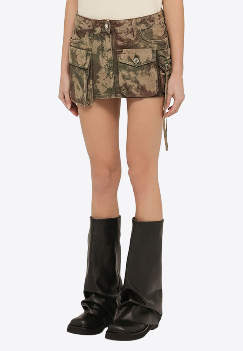 The Attico Camouflage Mini Denim Skirt 242WCS136D077/O_ATTIC-613