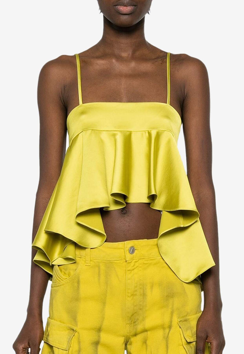 The Attico Ruffled Cropped Top Green 242WCT232_E093_080