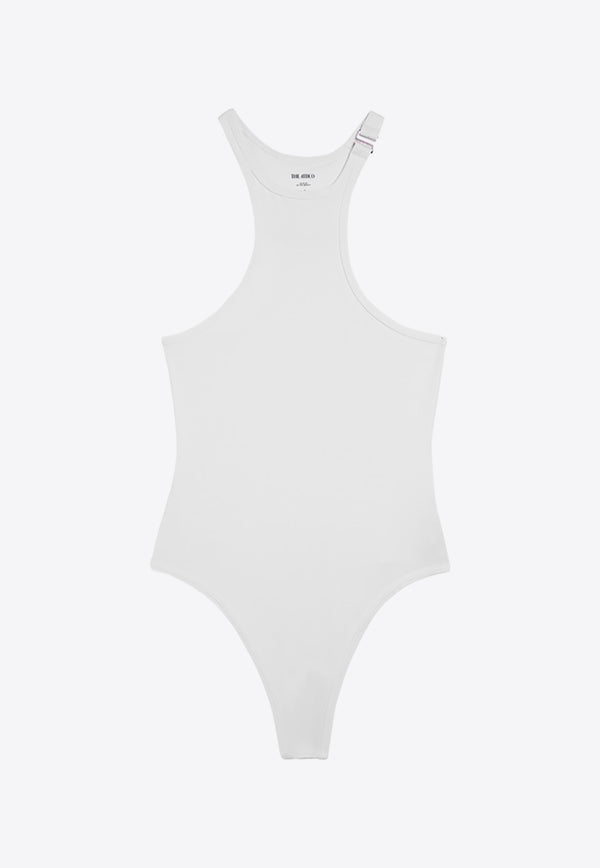 The Attico Metallic-Logo One-Piece Swimsuit White 243WBB04PA63/O_ATTIC-001