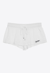 The Attico Embroidered Logo Mini Shorts White 243WCP165C085/O_ATTIC-001