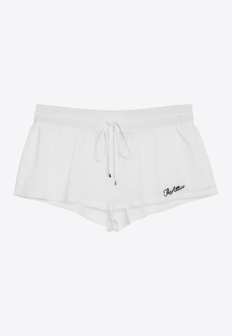 The Attico Embroidered Logo Mini Shorts White 243WCP165C085/O_ATTIC-001