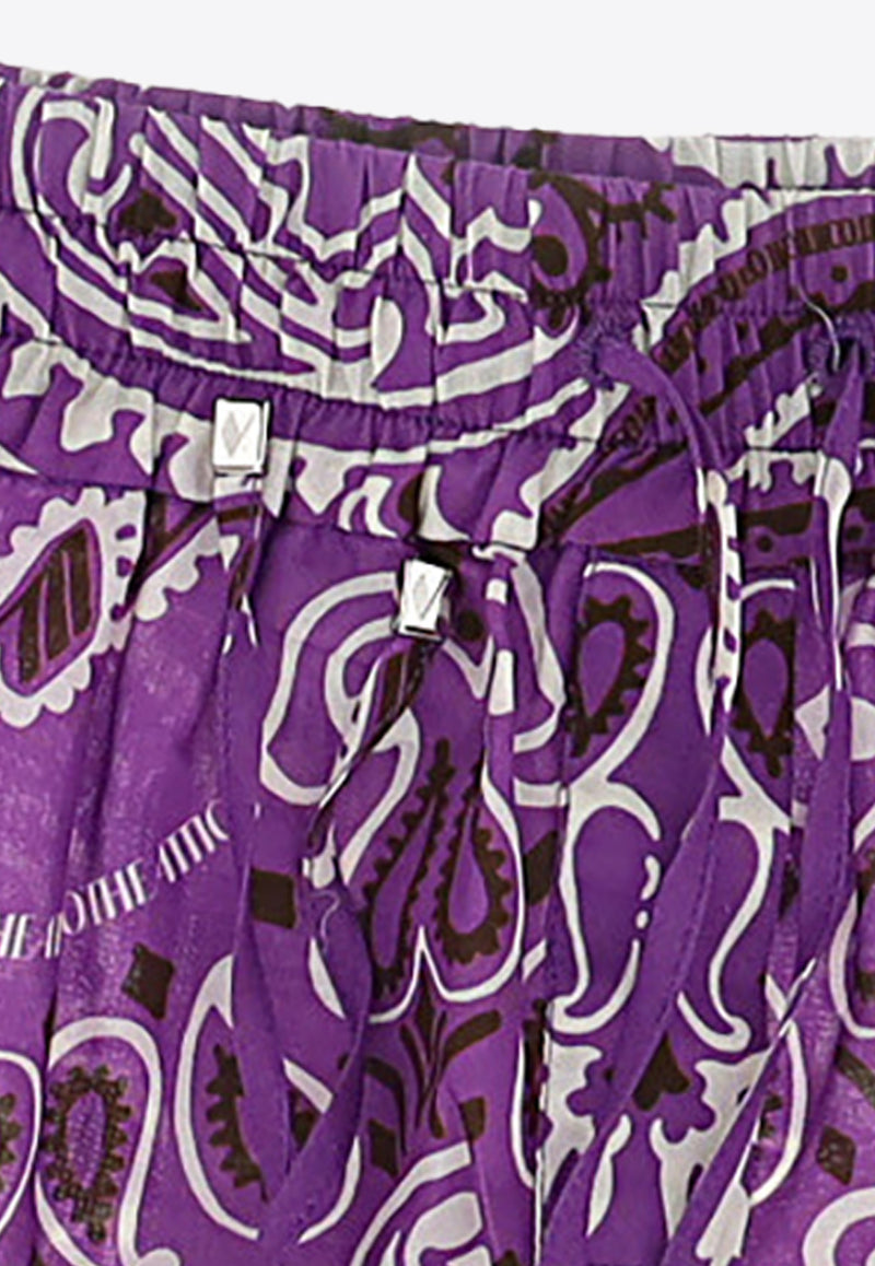 The Attico Bandana Print Mini Shorts Purple 243WCP165_C077P_690