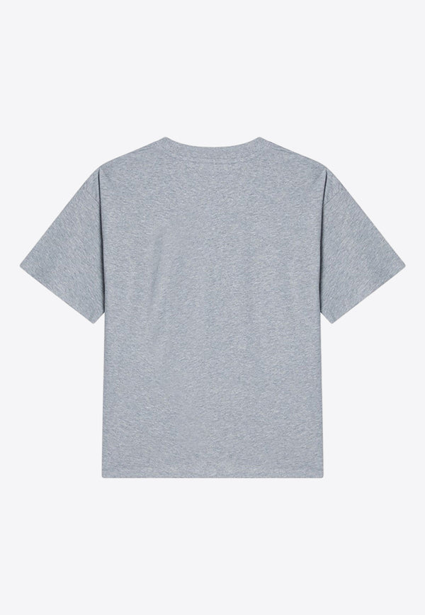 Mini Rodini Girls Cat Print T-shirt Gray 2472012294CO/P_MIRO-GM