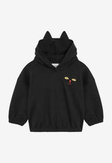 Mini Rodini Girls Cat Ears Hooded Sweatshirt Black 2472016099CO/R_MIRO-BLK