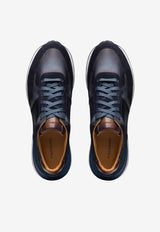 MAGNANNI Leather and Suede Sneakers Blue 24747_BLUE