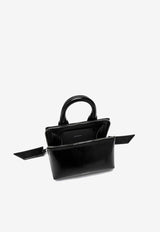 The Attico Mini Crackled Leather Top Handle Bag Black 247WAH00002LBT110A/Q_ATTIC-100