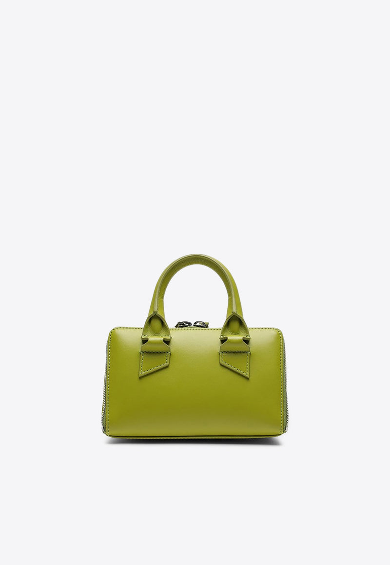 The Attico Mini Friday Calf Leather Top Handle Bag Green 247WAH02L019/P_ATTIC-755