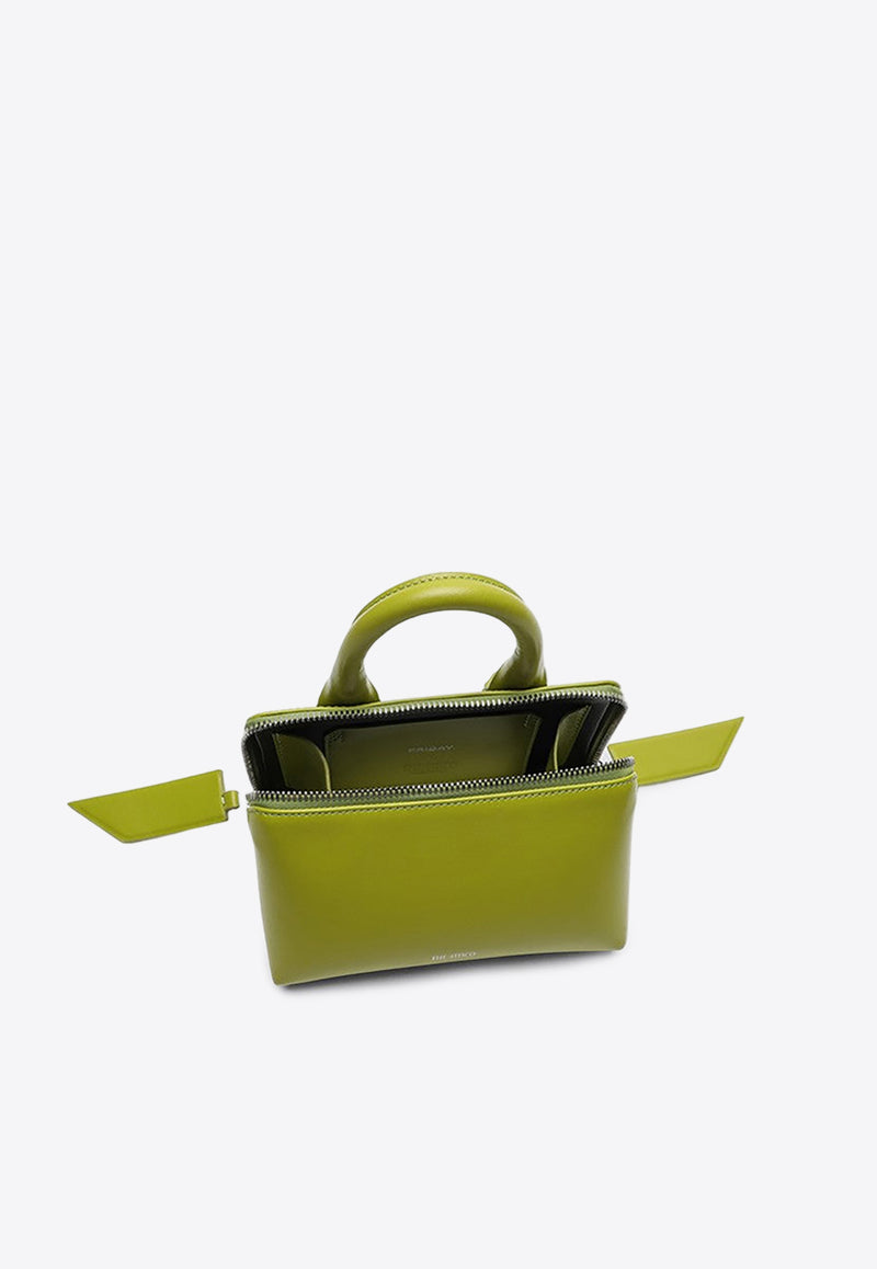 The Attico Mini Friday Calf Leather Top Handle Bag Green 247WAH02L019/P_ATTIC-755