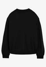 The Attico Oversized V-neck Cropped Sweatshirt Black 247WCF10JF03/P_ATTIC-100