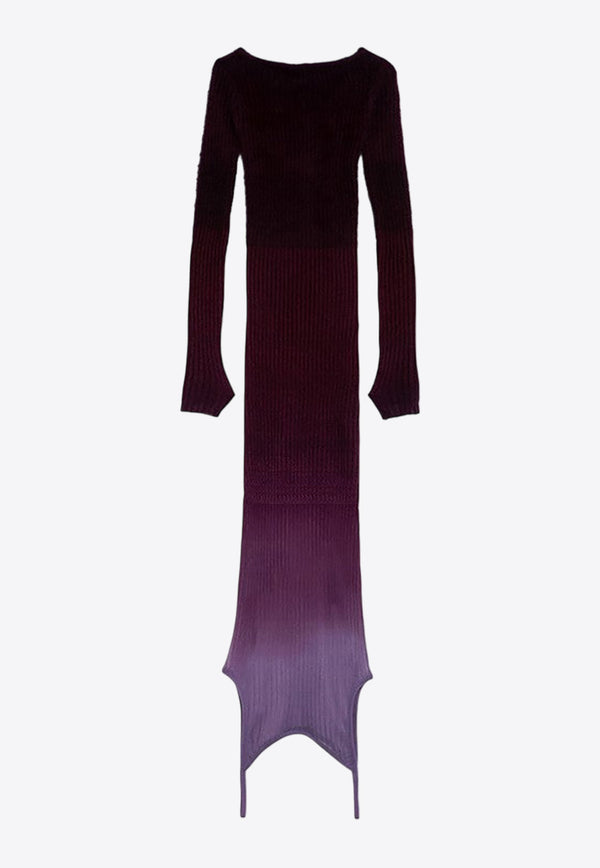 The Attico Degradè Ribbed Knit Midi Dress Purple 247WCM173KMIX3/P_ATTIC-784