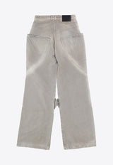 The Attico Layered Baggy Jeans Gray 247WCP198_D089_733